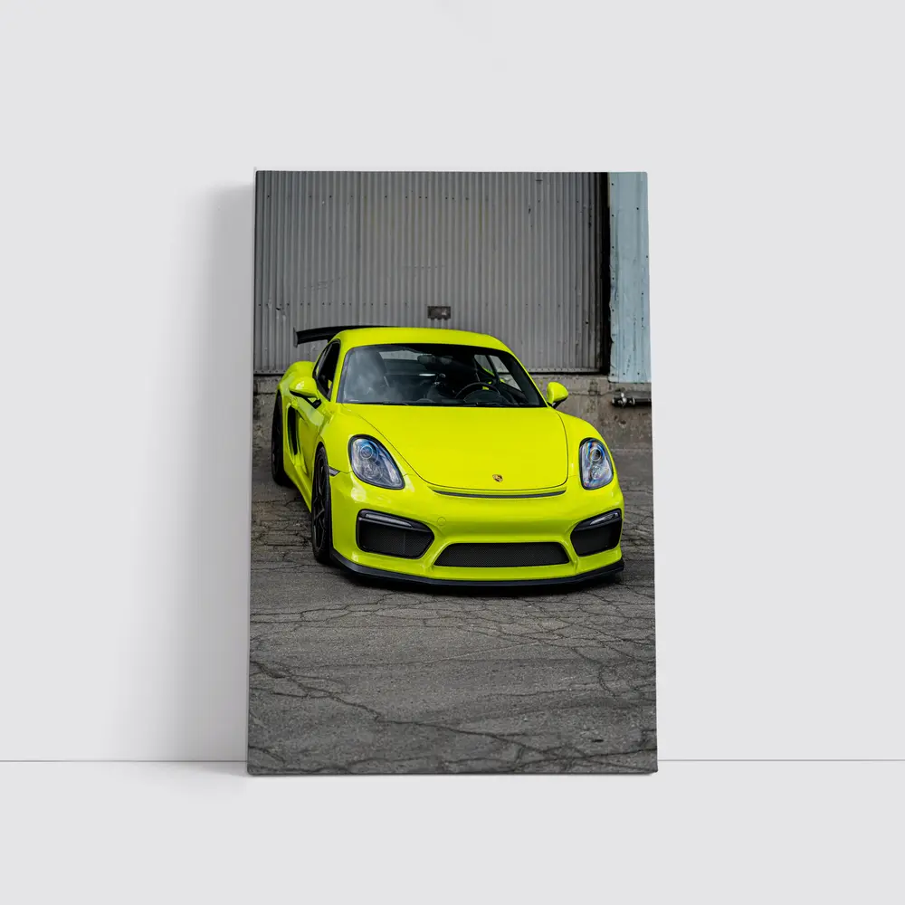 Porsche Cayman GT4 Acid Green Urban Setting – Wall Art