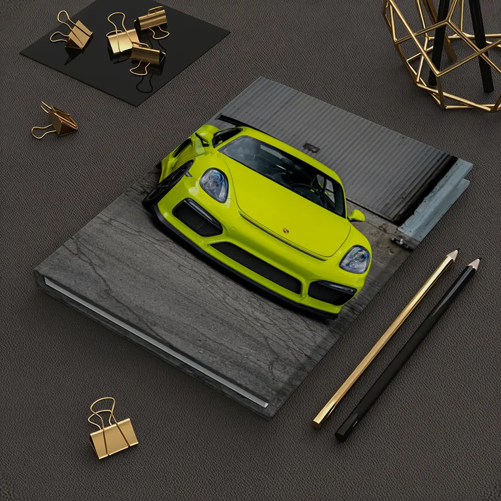 Porsche Cayman GT4 Acid Green Urban Setting – Notebooks