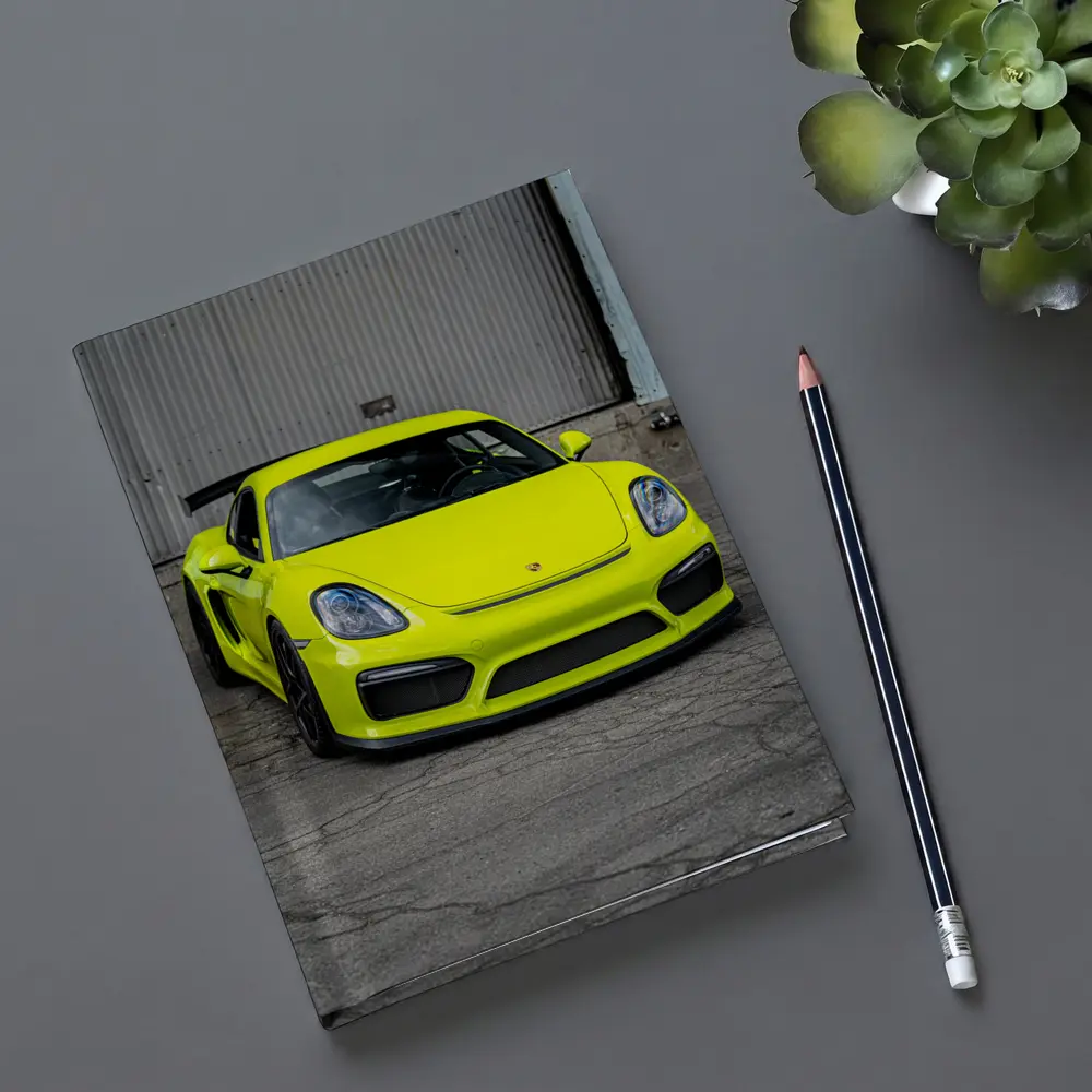 Porsche Cayman GT4 Acid Green Urban Setting – Notebooks