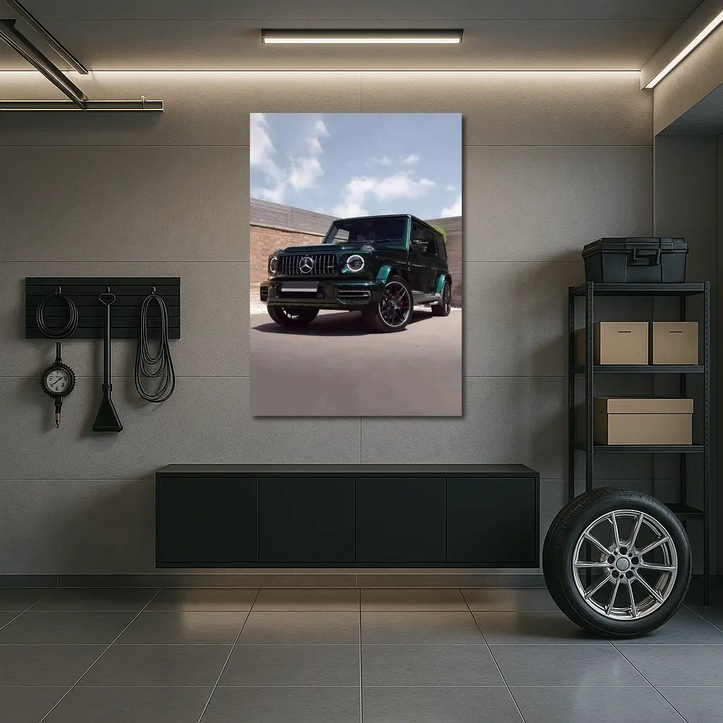 Mercedes G-Class Dark Green Urban Setting – Wall Art