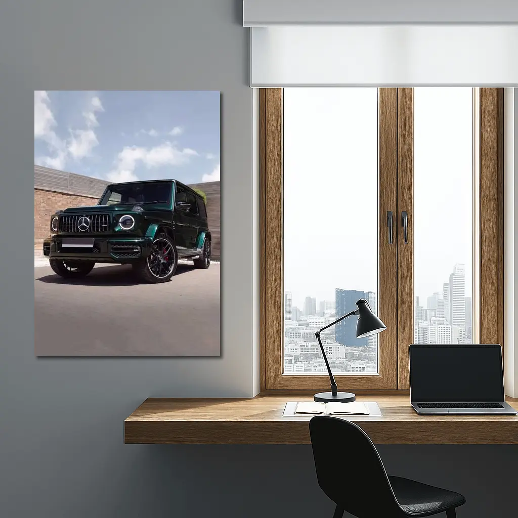 Mercedes G-Class Dark Green Urban Setting – Wall Art
