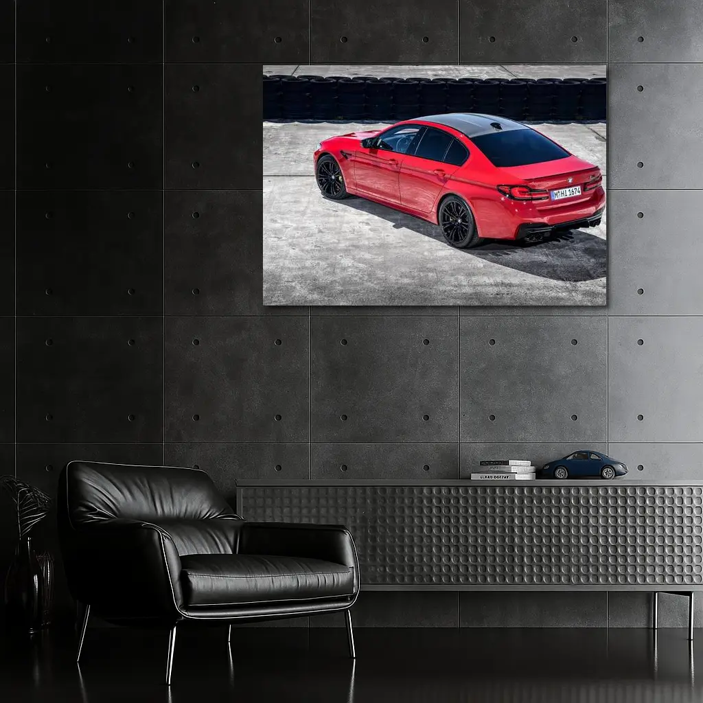 BMW M5 Competition Red on Track – Wall Art