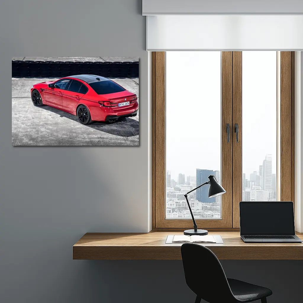 BMW M5 Competition Red on Track – Wall Art