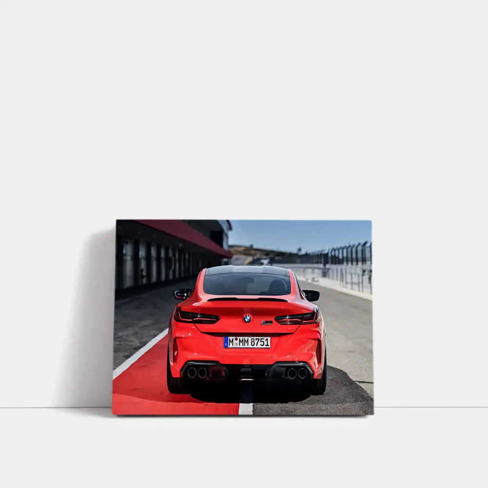 BMW M8 Red Rear View Race Track – Wall Art