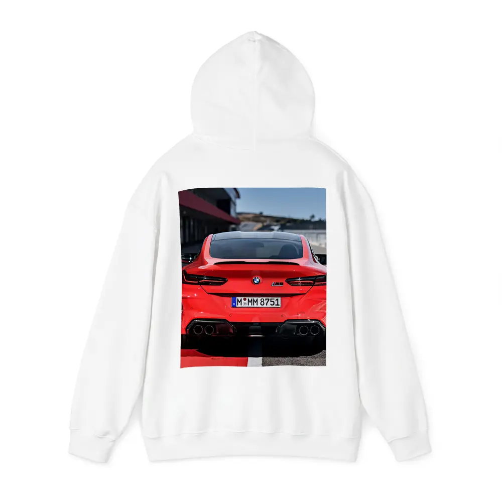 BMW M8 Red Rear View Race Track – Hoodies