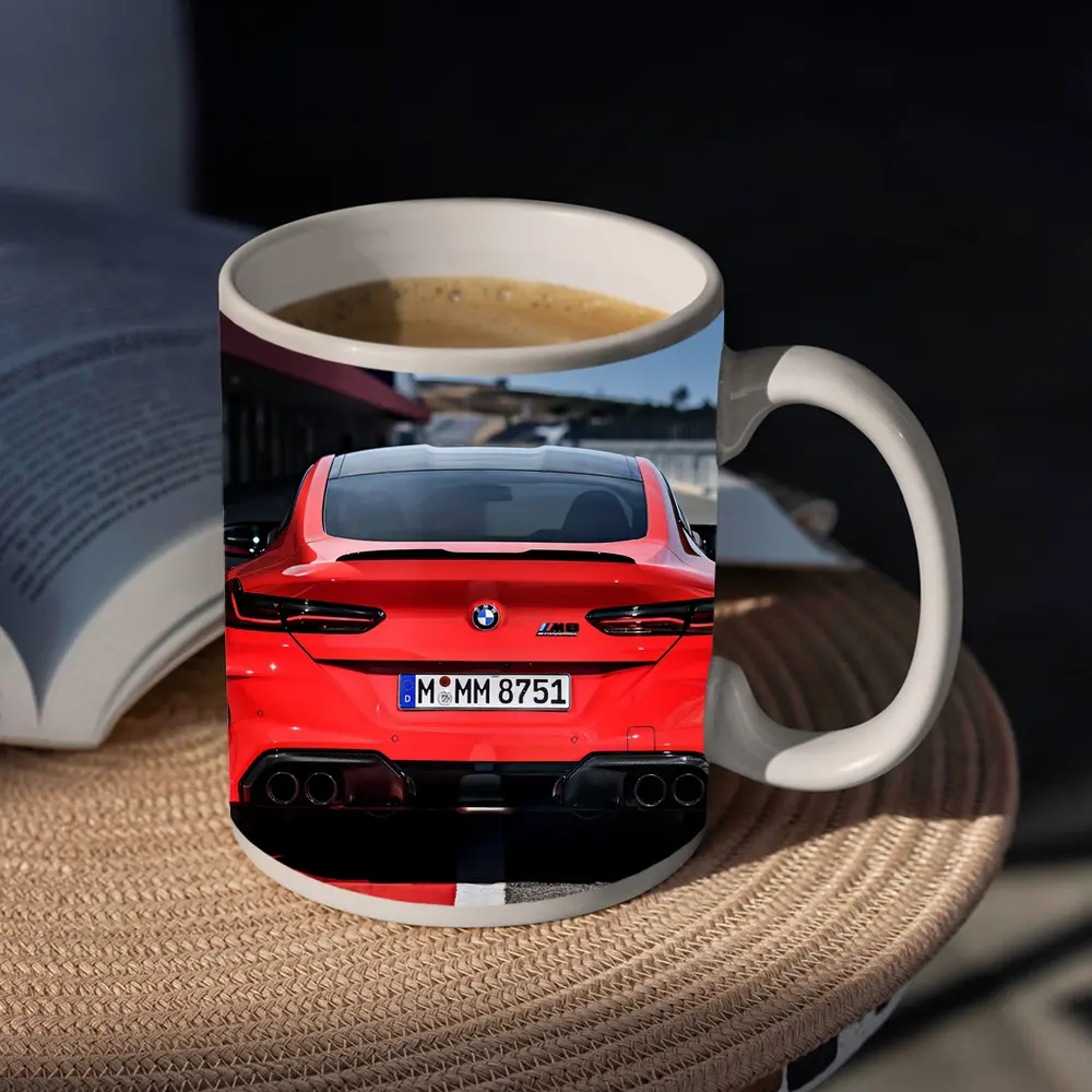 BMW M8 Red Rear View Race Track – Mugs