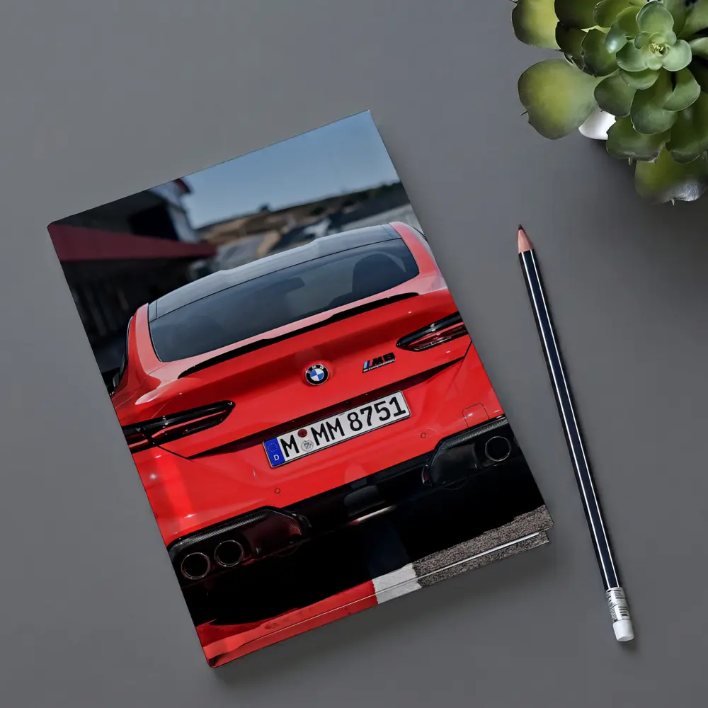 BMW M8 Red Rear View Race Track – Notebooks