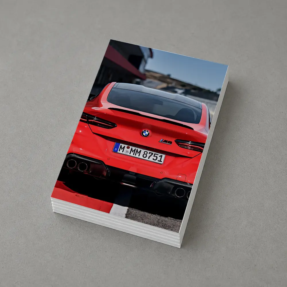 BMW M8 Red Rear View Race Track – Postcards