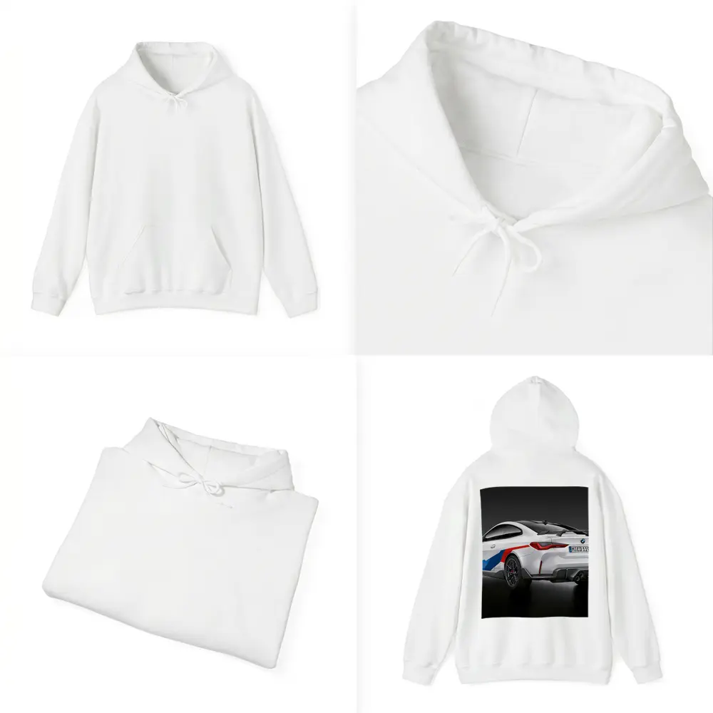 BMW M4 White Coupe Dark Studio – Hoodies