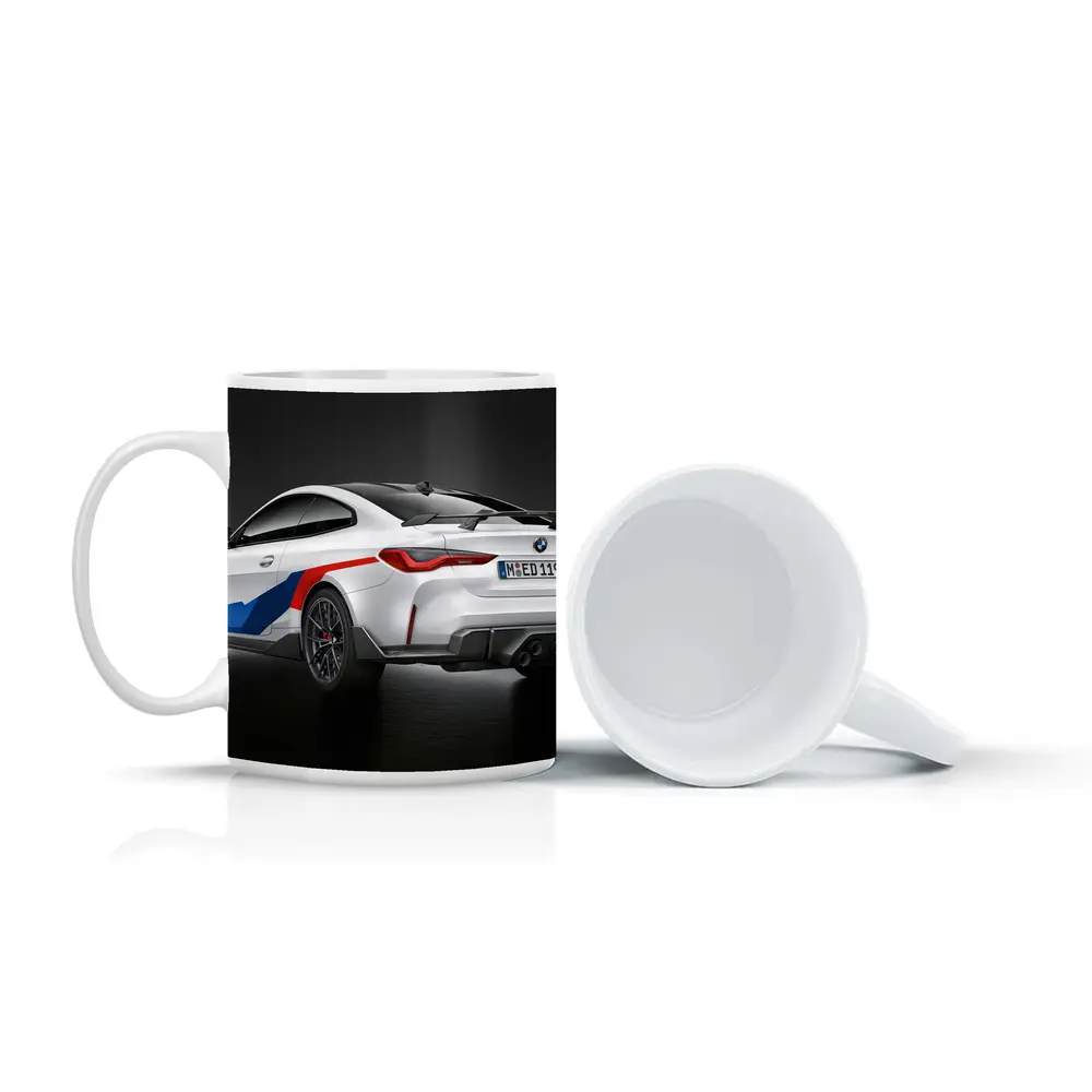 BMW M4 White Coupe Dark Studio – Mugs