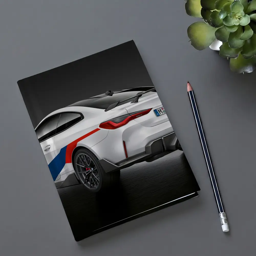 BMW M4 White Coupe Dark Studio – Notebooks