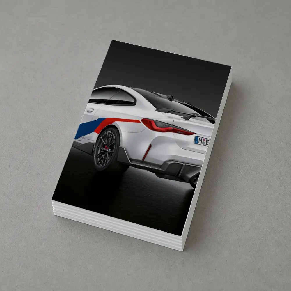 BMW M4 White Coupe Dark Studio – Postcards