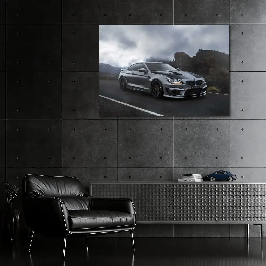 BMW M6 Gray Coupe Mountain Road – Wall Art