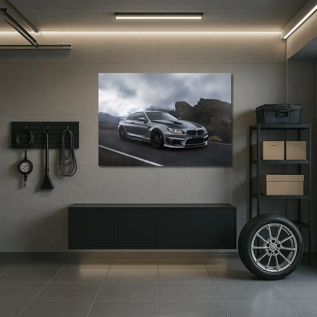 BMW M6 Gray Coupe Mountain Road – Wall Art