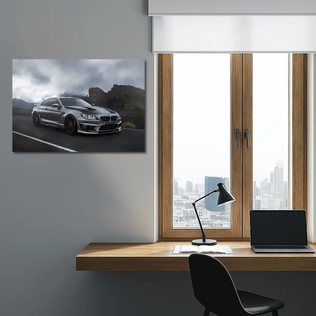BMW M6 Gray Coupe Mountain Road – Wall Art