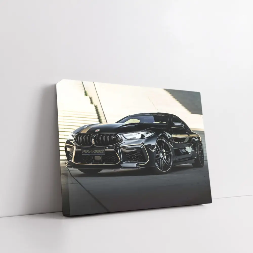 BMW M8 Manhart Black Coupe Urban Setting – Wall Art
