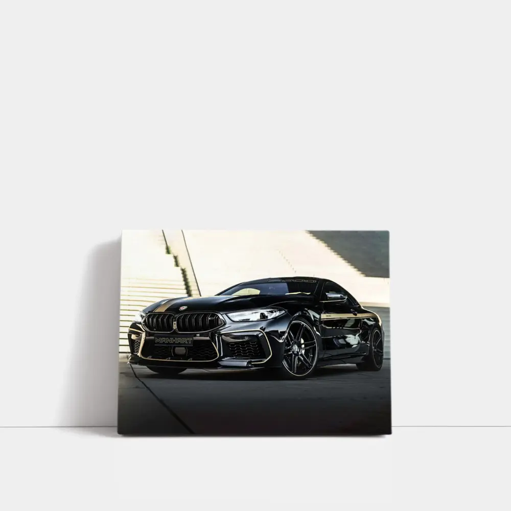BMW M8 Manhart Black Coupe Urban Setting – Wall Art
