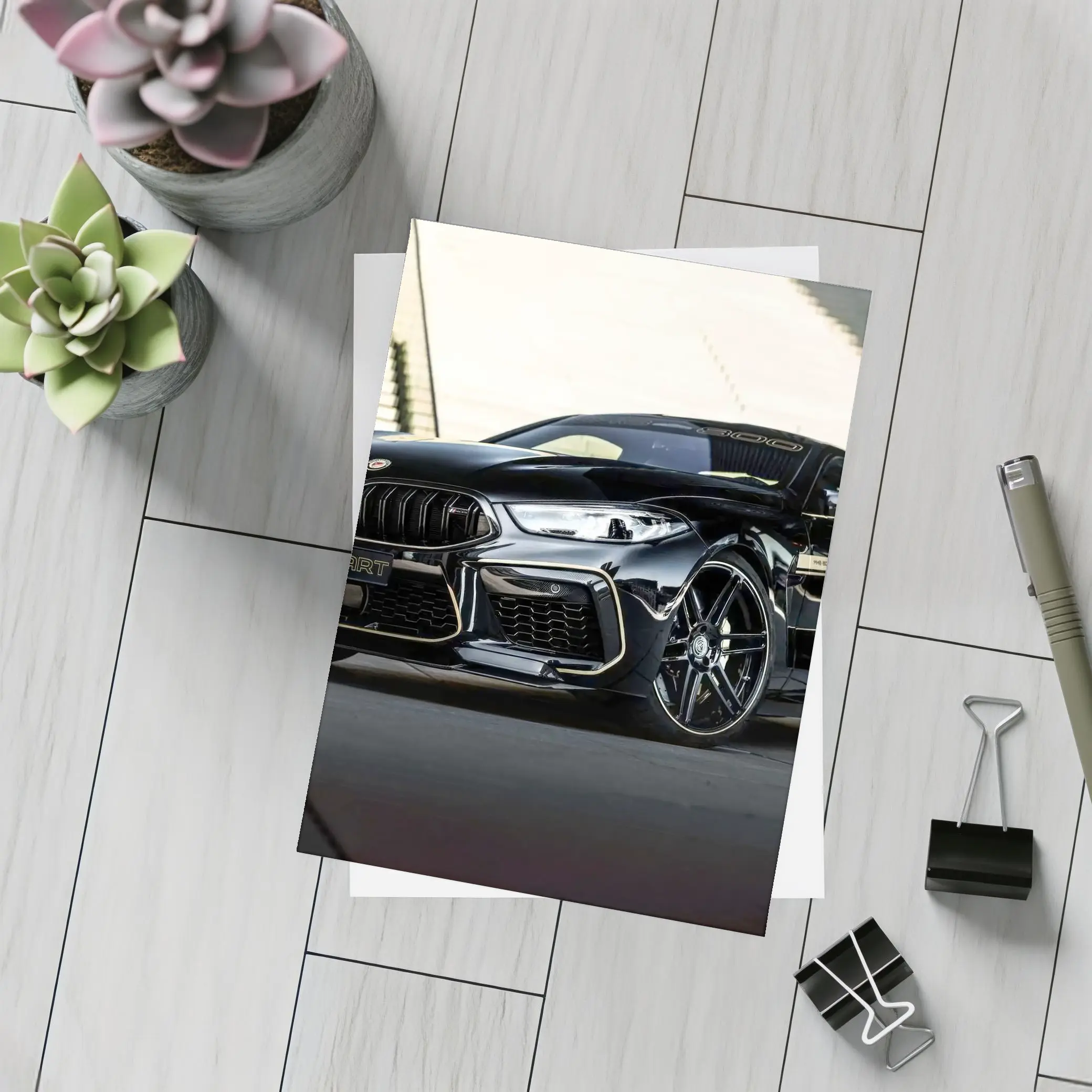 BMW M8 Manhart Black Coupe Urban Setting – Postcards