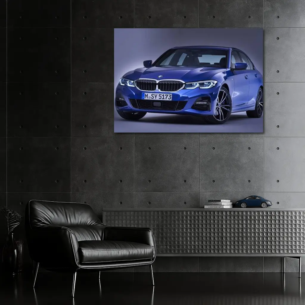 BMW 3 Series G20 Blue Studio Shot – Wall Art