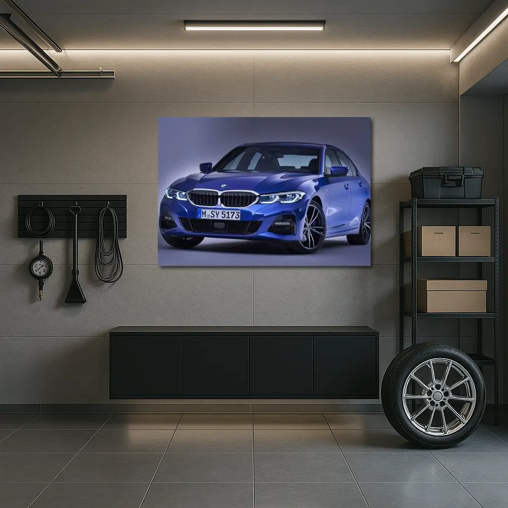 BMW 3 Series G20 Blue Studio Shot – Wall Art