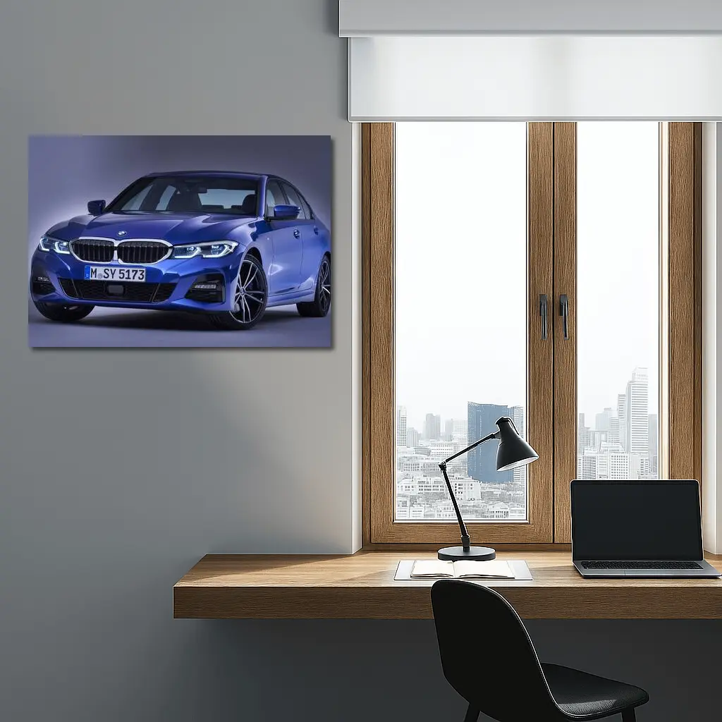 BMW 3 Series G20 Blue Studio Shot – Wall Art