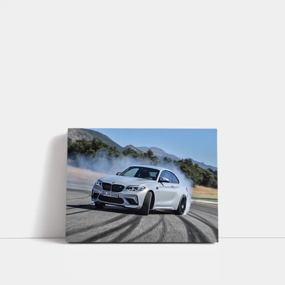 BMW M2 Drifting on Track Smoke – Wall Art