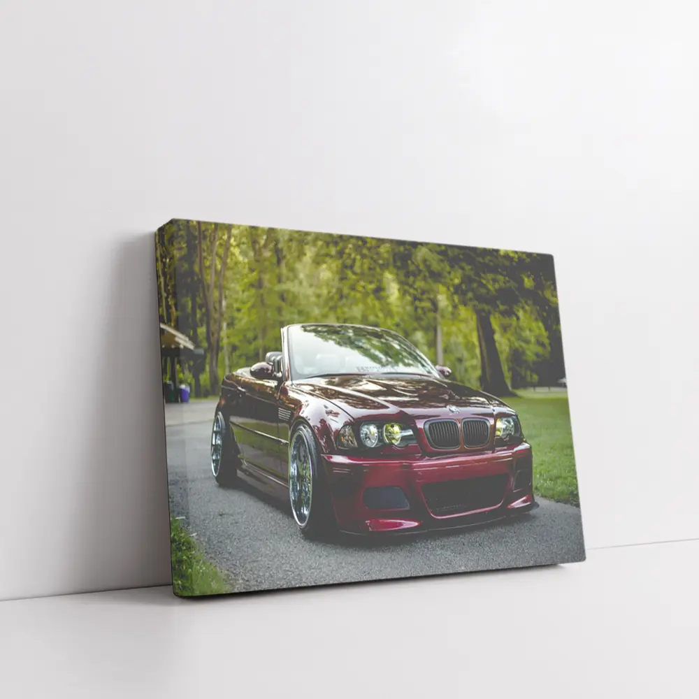 BMW M3 Convertible Slammed Dark Red Park – Wall Art