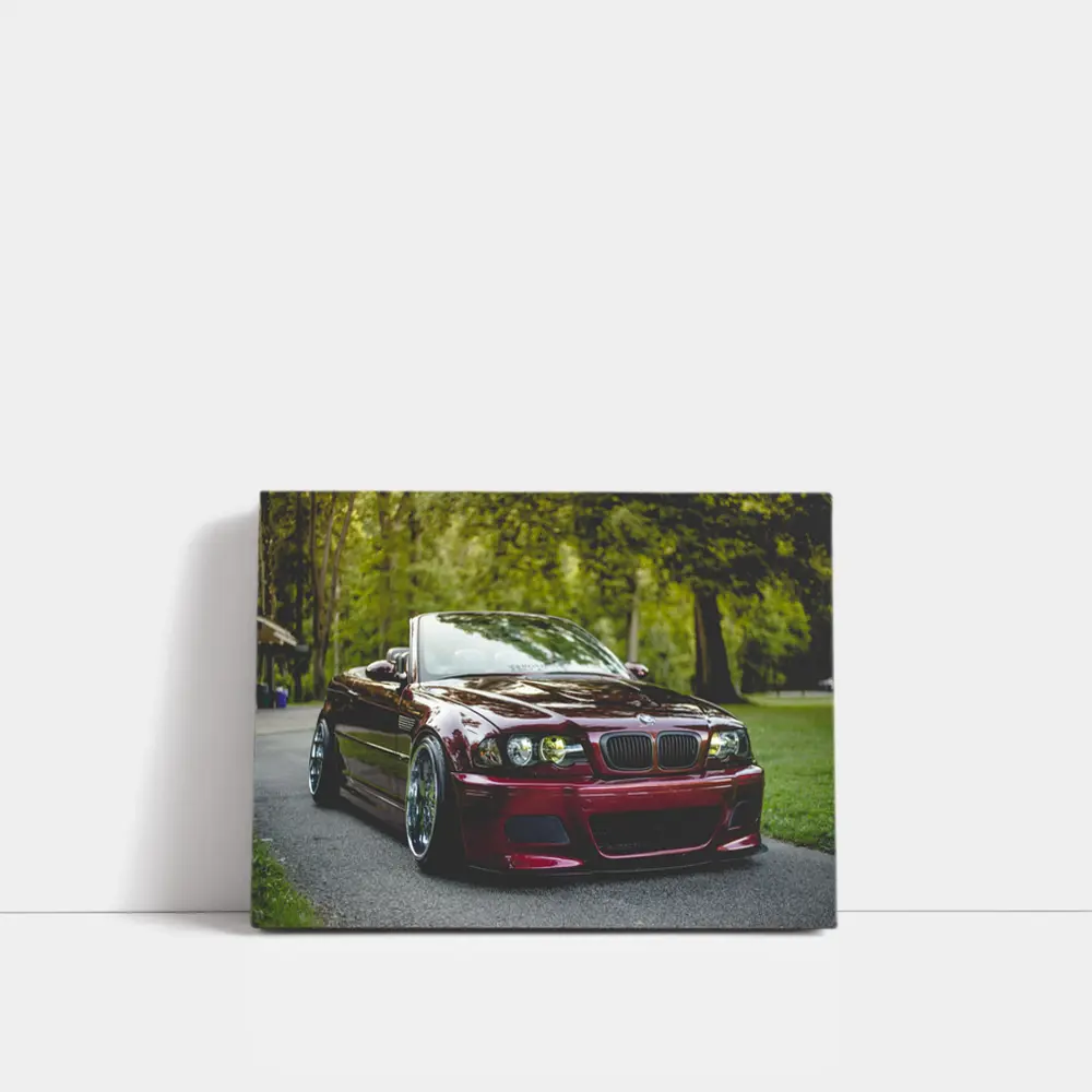 BMW M3 Convertible Slammed Dark Red Park – Wall Art