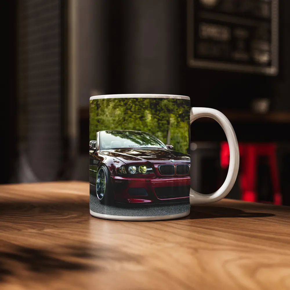 BMW M3 Convertible Slammed Dark Red Park – Mugs