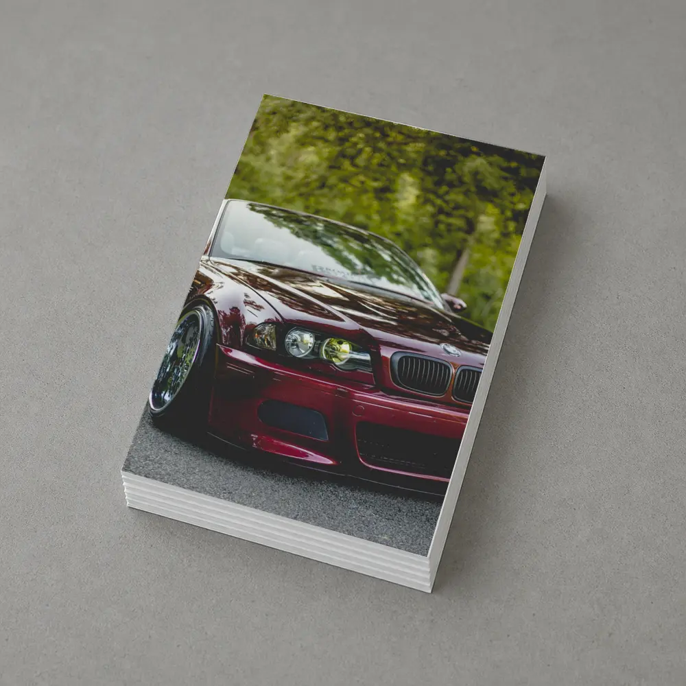BMW M3 Convertible Slammed Dark Red Park – Postcards