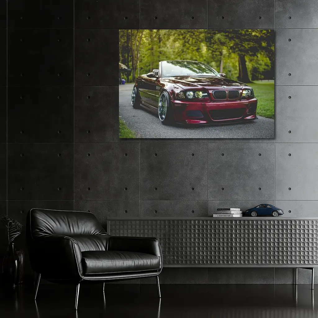 BMW M3 Convertible Slammed Dark Red Park – Wall Art