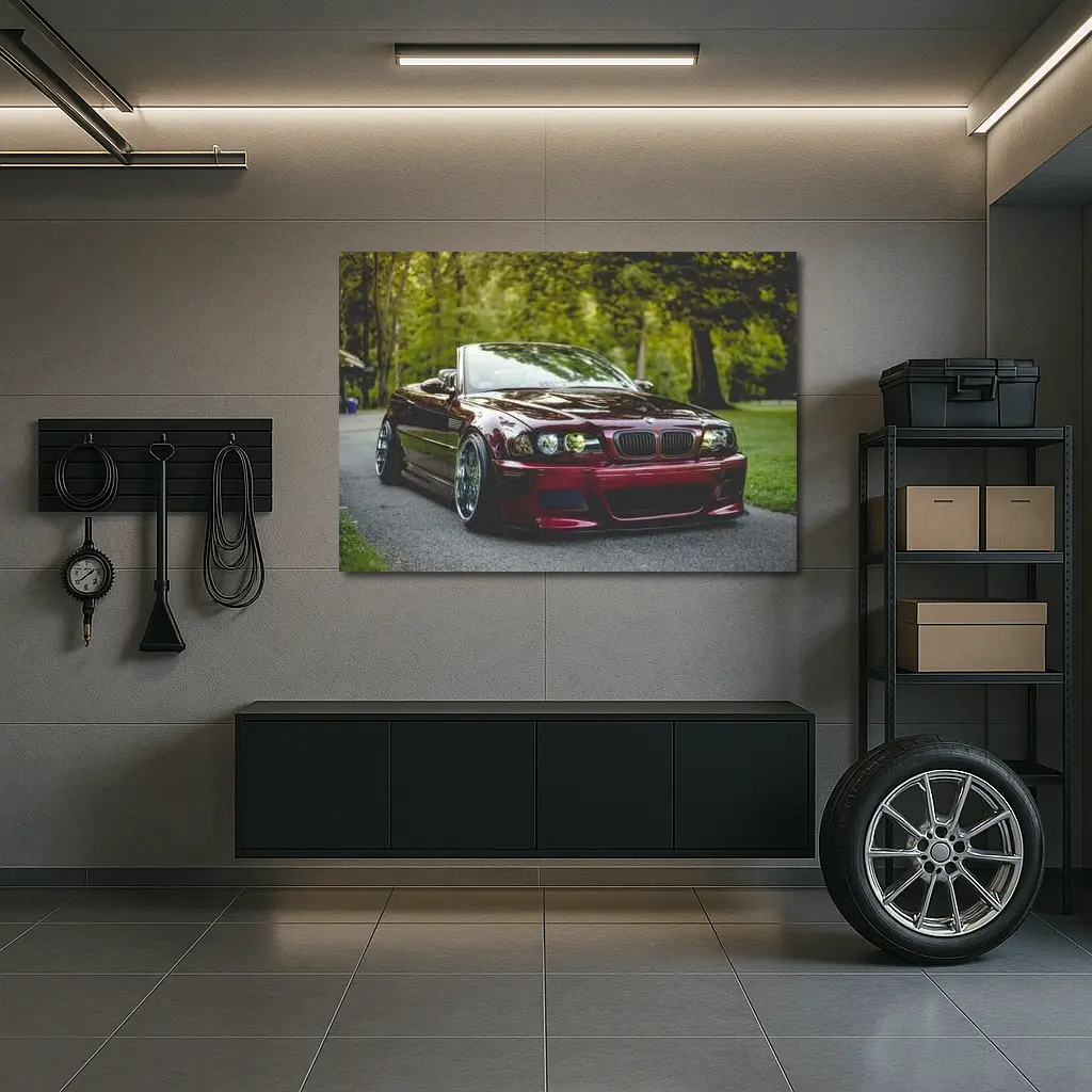 BMW M3 Convertible Slammed Dark Red Park – Wall Art