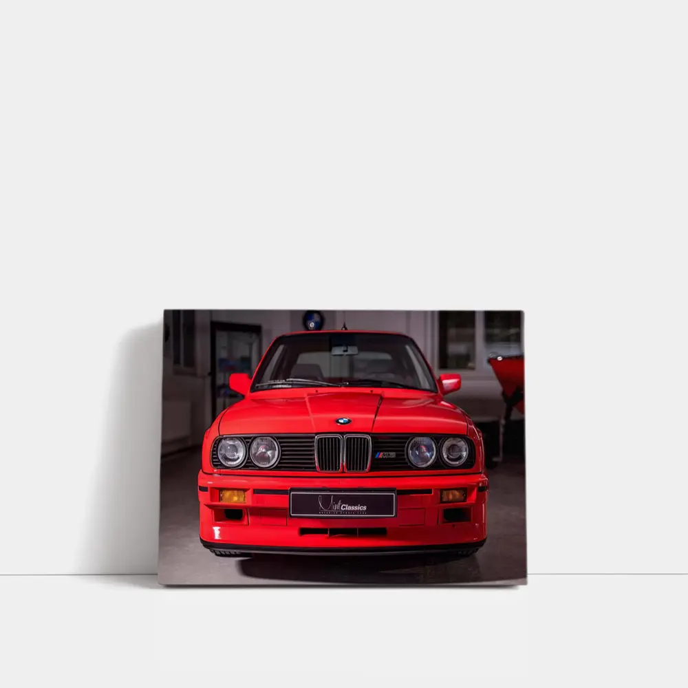 BMW E30 M3 Red Front View Garage – Wall Art