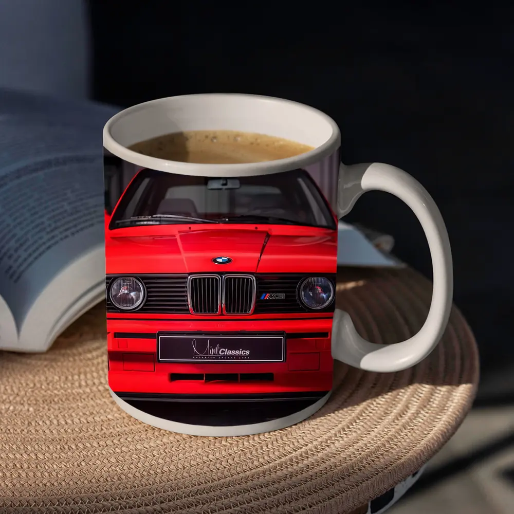 BMW E30 M3 Red Front View Garage – Mugs