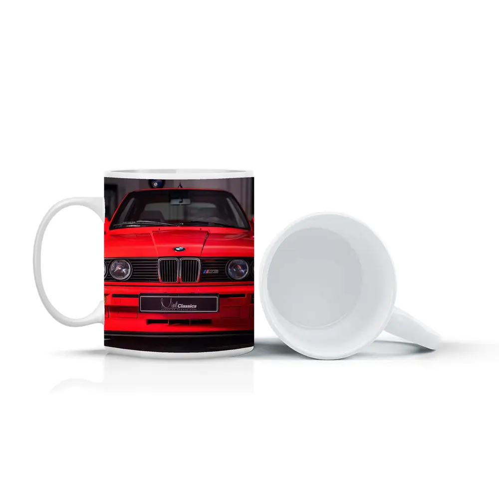 BMW E30 M3 Red Front View Garage – Mugs