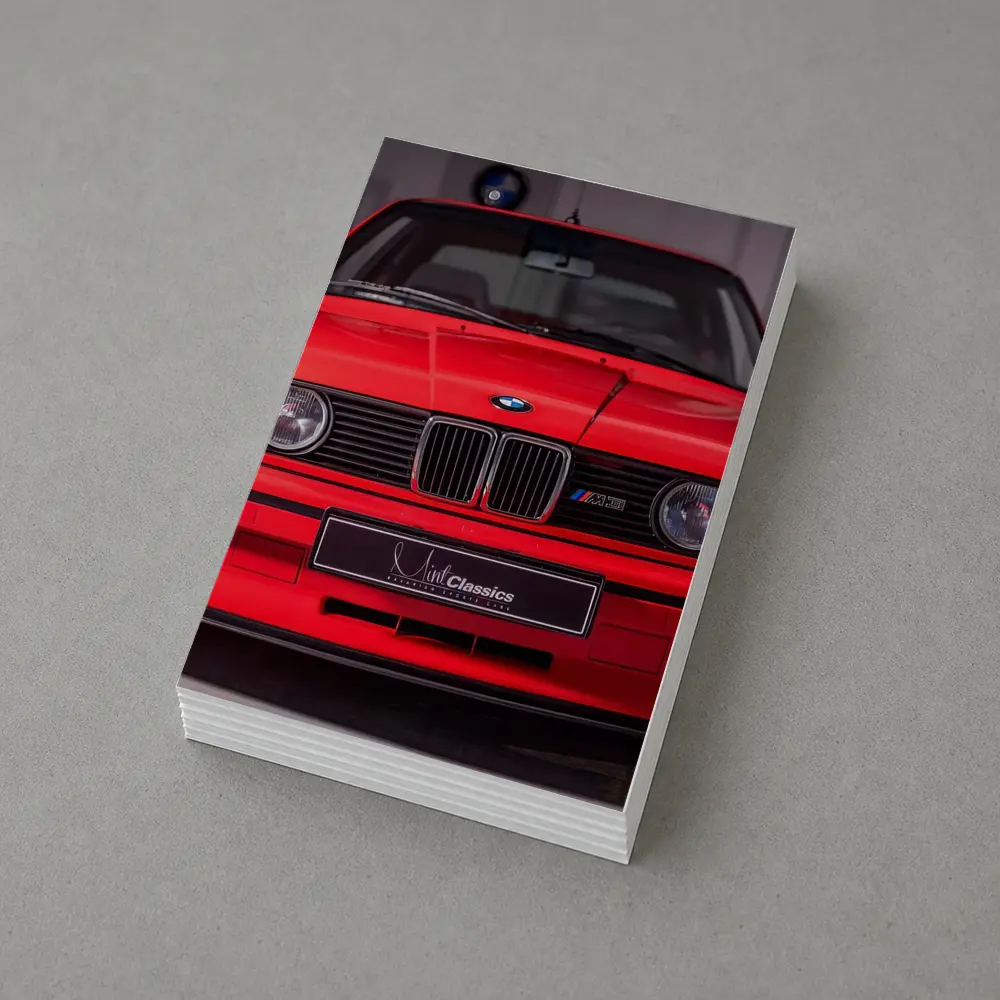 BMW E30 M3 Red Front View Garage – Postcards