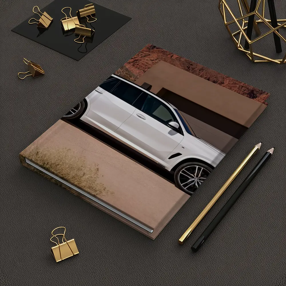 BMW X5 White SUV Desert Mountain Setting – Notebooks