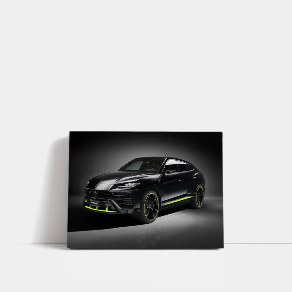 Lamborghini Urus Black Neon Green Studio – Wall Art