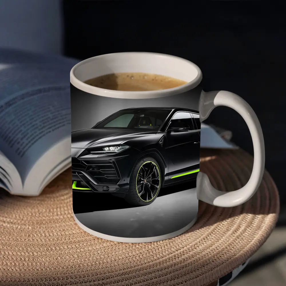 Lamborghini Urus Black Neon Green Studio – Mugs