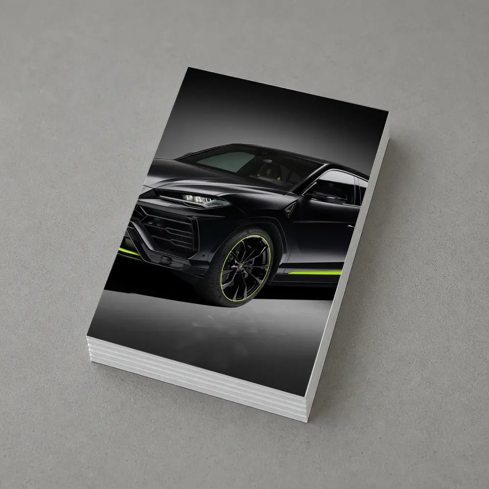 Lamborghini Urus Black Neon Green Studio – Postcards