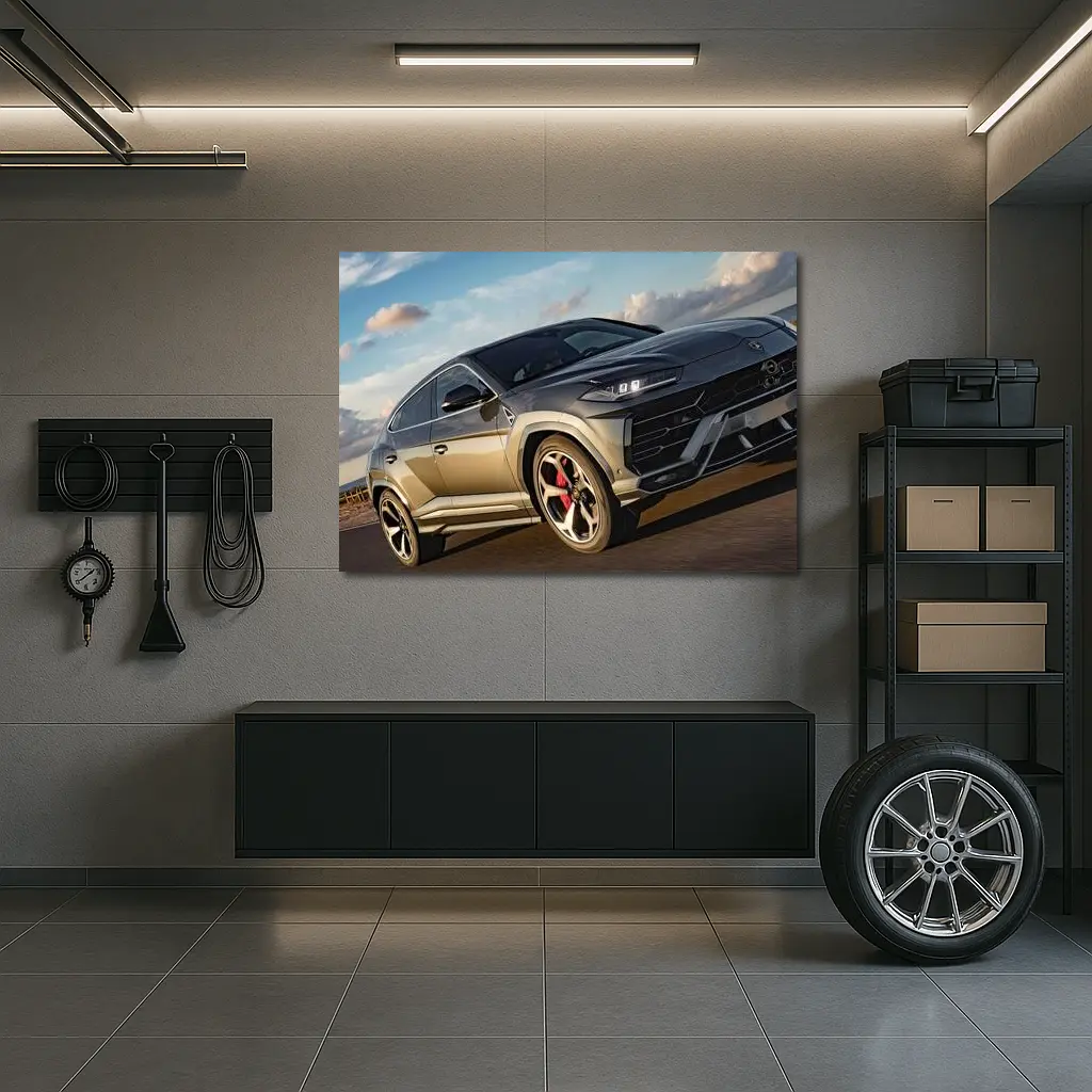 Lamborghini Urus Dark SUV Coastal Road – Wall Art