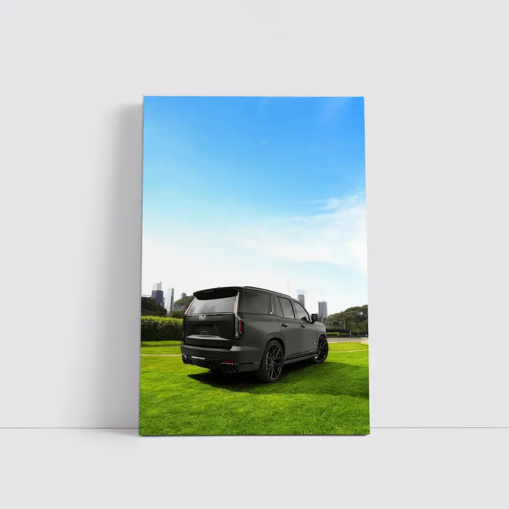 Cadillac Escalade V Matte Black City Park – Wall Art