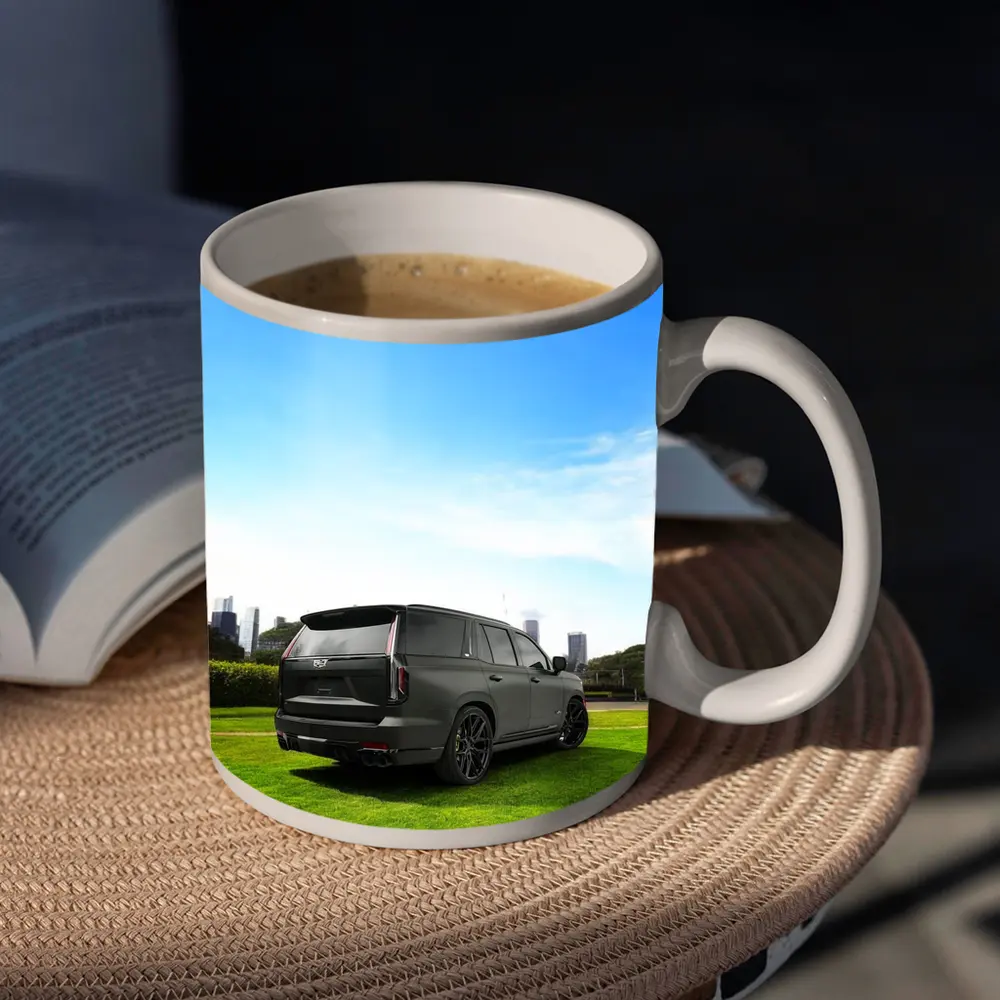 Cadillac Escalade V Matte Black City Skyline – Mugs