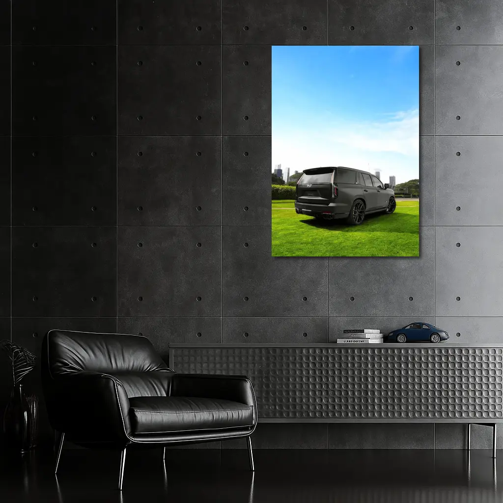Cadillac Escalade V Matte Black City Park – Wall Art