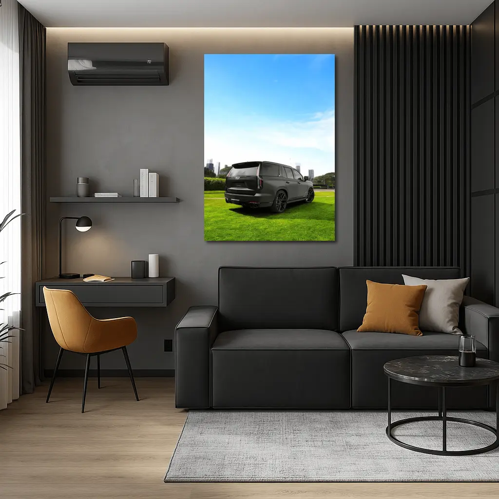 Cadillac Escalade V Matte Black City Park – Wall Art