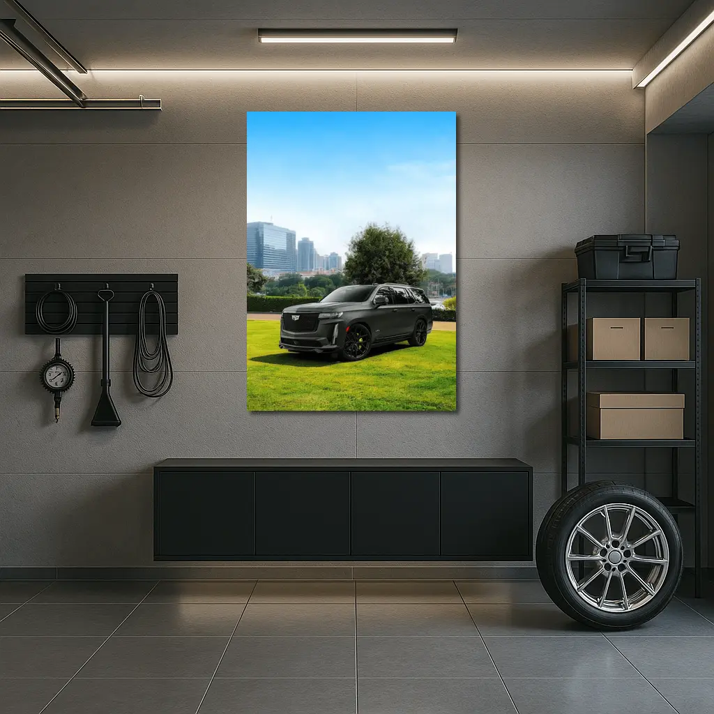 Cadillac Escalade V Black City Park – Wall Art