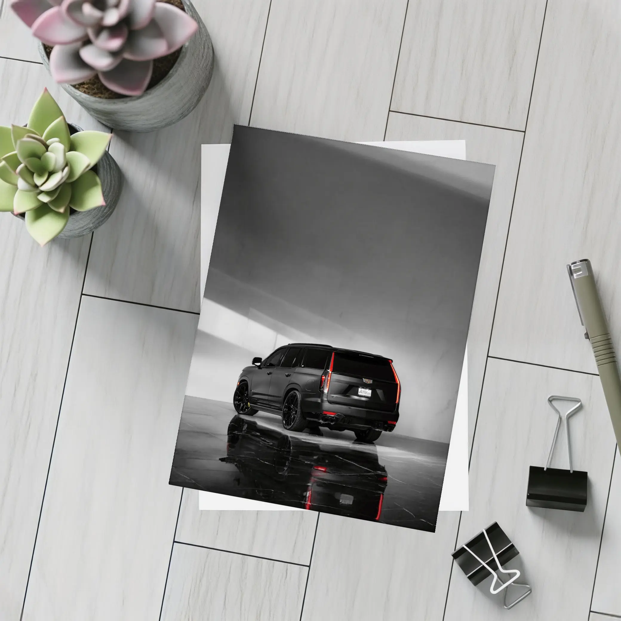Cadillac Escalade Matte Black Studio Parking – Postcards
