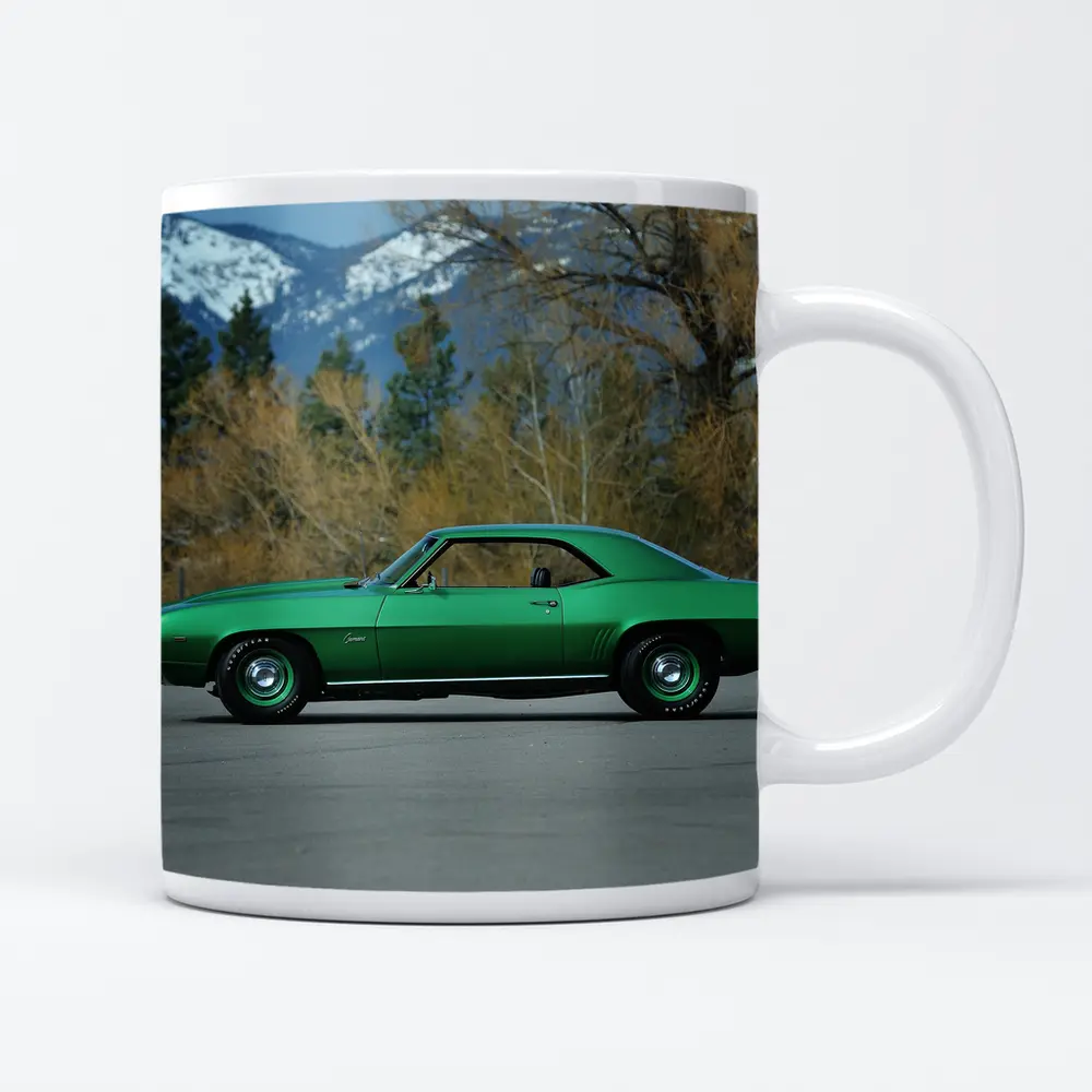 1969 Chevrolet Camaro COPO Green Mountain Backdrop – Mugs