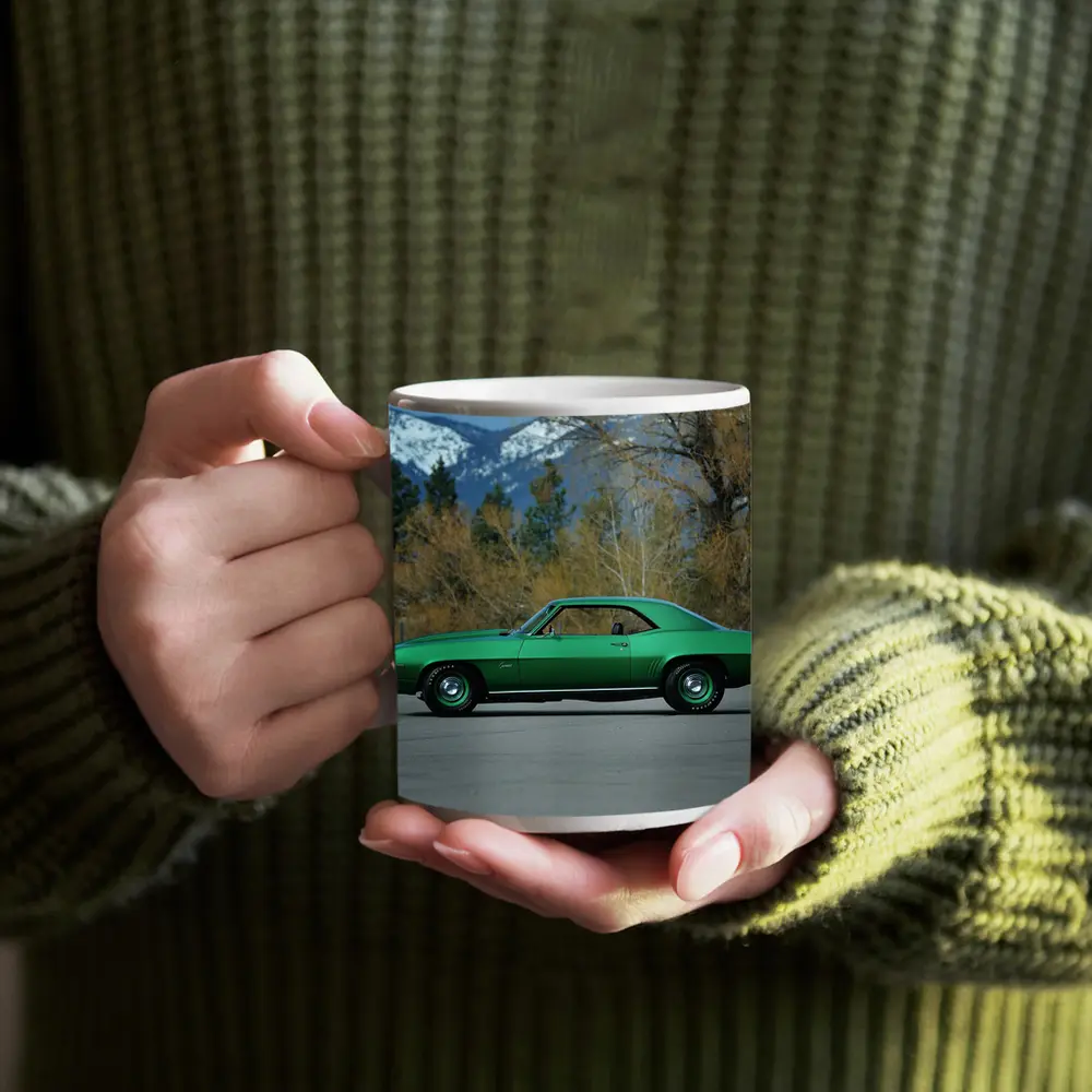 1969 Chevrolet Camaro COPO Green Mountain Backdrop – Mugs