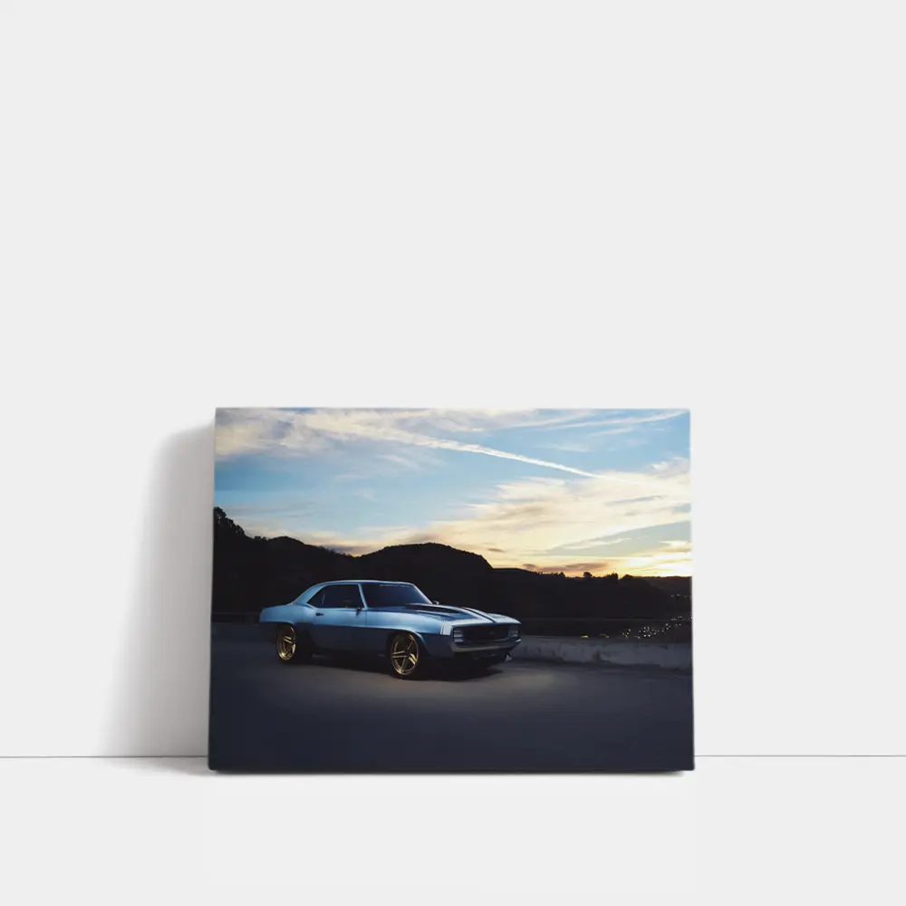 1969 Chevrolet Camaro Blue Sunset Hills – Wall Art